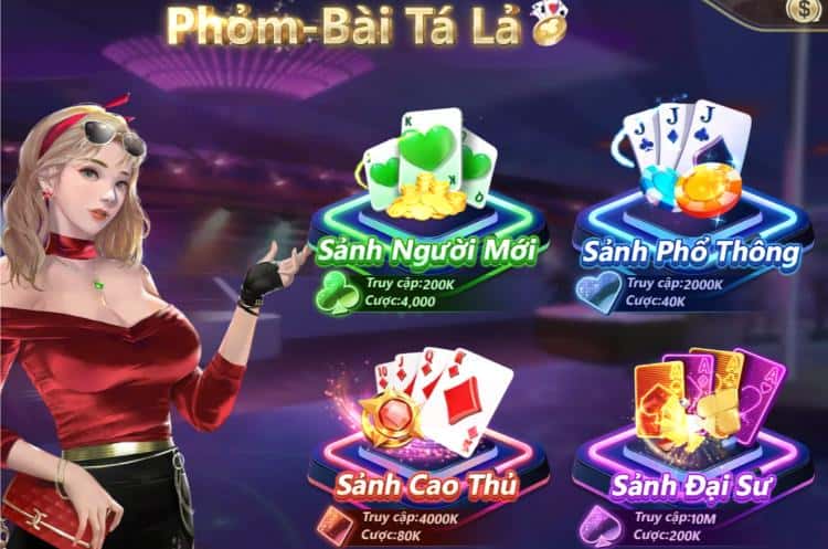 sảnh bài tá lả - phỏm V8